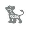 Roar Köpek Sticker 17x17 Cm Gri