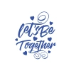Lets be Together Sticker 17x17 Cm Mavi