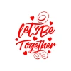 Lets be Together Sticker 17x17 Cm Kırmızı