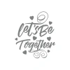 Lets be Together Sticker 17x17 Cm Gri