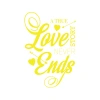 Love never Ends Sticker 17x17 Cm Sarı