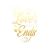 Love never Ends Sticker 17x17 Cm Gold