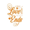 Love never Ends Sticker 17x17 Cm Turuncu