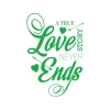 Love never Ends Sticker 17x17 Cm Yeşil