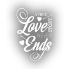 Love never Ends Sticker 17x17 Cm Beyaz