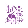 Lets be Together Sticker 17x17 Cm Mor