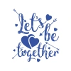 Lets be Together Sticker 17x17 Cm Mavi