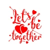 Lets be Together Sticker 17x17 Cm Kırmızı