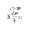 you love 5 mins sticker 17x17 Cm Gri