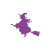 Uçan Cadı Sticker 17x17 Cm Mor