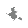 Uçan Cadı Sticker 17x17 Cm Gri