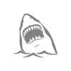 Köpek Balığı Sticker 17x17 Cm Gri