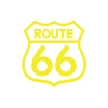 Route 66 Sticker 17x17 Cm Sarı