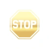 Stop Stikcer 17x17 Cm Gold