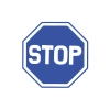 Stop Stikcer 17x17 Cm Mavi