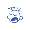 Zzz Uyuyan Surat Sticker 17x17 Cm Mavi