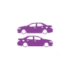 Basık Corolla Sticker 17x17 Cm Mor