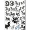 Siyah Beyaz Unicorn Sticker Set