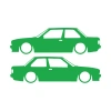 Basık Bmw E30 Sticker 17x17 Cm Yeşil