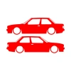 Basık Bmw E30 Sticker 17x17 Cm Kırmızı