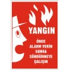 Yangın Önce Alarm verin Sonra Söndürmeye Çalışın Sticker 20X28 Cm