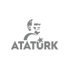 Atatürk Türk Bayrağı Sticker 17x17 Cm Gri