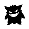 Pokemon Gengar Araba Stickeri 17x17 Cm Siyah
