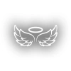 Melek Kanatları Araba Sticker 17x17 Cm Beyaz