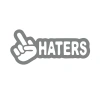 Haters Araba Sticker 17x17 Cm Gri