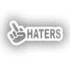 Haters Araba Sticker 17x17 Cm Beyaz