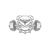 Bulldog Araba Sticker 17x17 Cm Gri