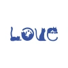 Kediler Love Araba Sticker 17x17 Cm Mavi
