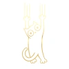 Tutunmaya Çalışan Kedi Araba Sticker 17x17 Cm Gold