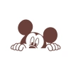 Mickey Mouse Araba Sticker  17x17 Cm Kahverengi