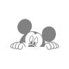 Mickey Mouse Araba Sticker  17x17 Cm Gri