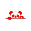 Panda Araba Sticker 17x17 Cm Kırmızı