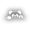 Panda Araba Sticker 17x17 Cm Beyaz
