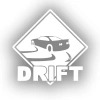 Drift Araba Sticker 17x17 Cm Beyaz
