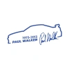 Paul Walker İmza Araba Sticker 17x17 Cm Mavi