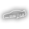 Paul Walker İmza Araba Sticker 17x17 Cm Beyaz