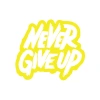 Never Give Up Araba Sticker 17x17 Cm Sarı