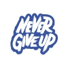 Never Give Up Araba Sticker 17x17 Cm Mavi