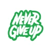 Never Give Up Araba Sticker 17x17 Cm Yeşil