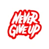 Never Give Up Araba Sticker 17x17 Cm Kırmızı