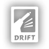 Drift Araba Sticker 17x17 Cm Beyaz