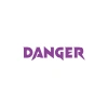 Danger Araba Sticker 17x17 Cm Mor