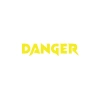 Danger Araba Sticker 17x17 Cm Sarı