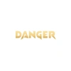 Danger Araba Sticker 17x17 Cm Gold
