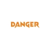 Danger Araba Sticker 17x17 Cm Turuncu