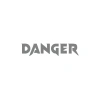 Danger Araba Sticker 17x17 Cm Gri